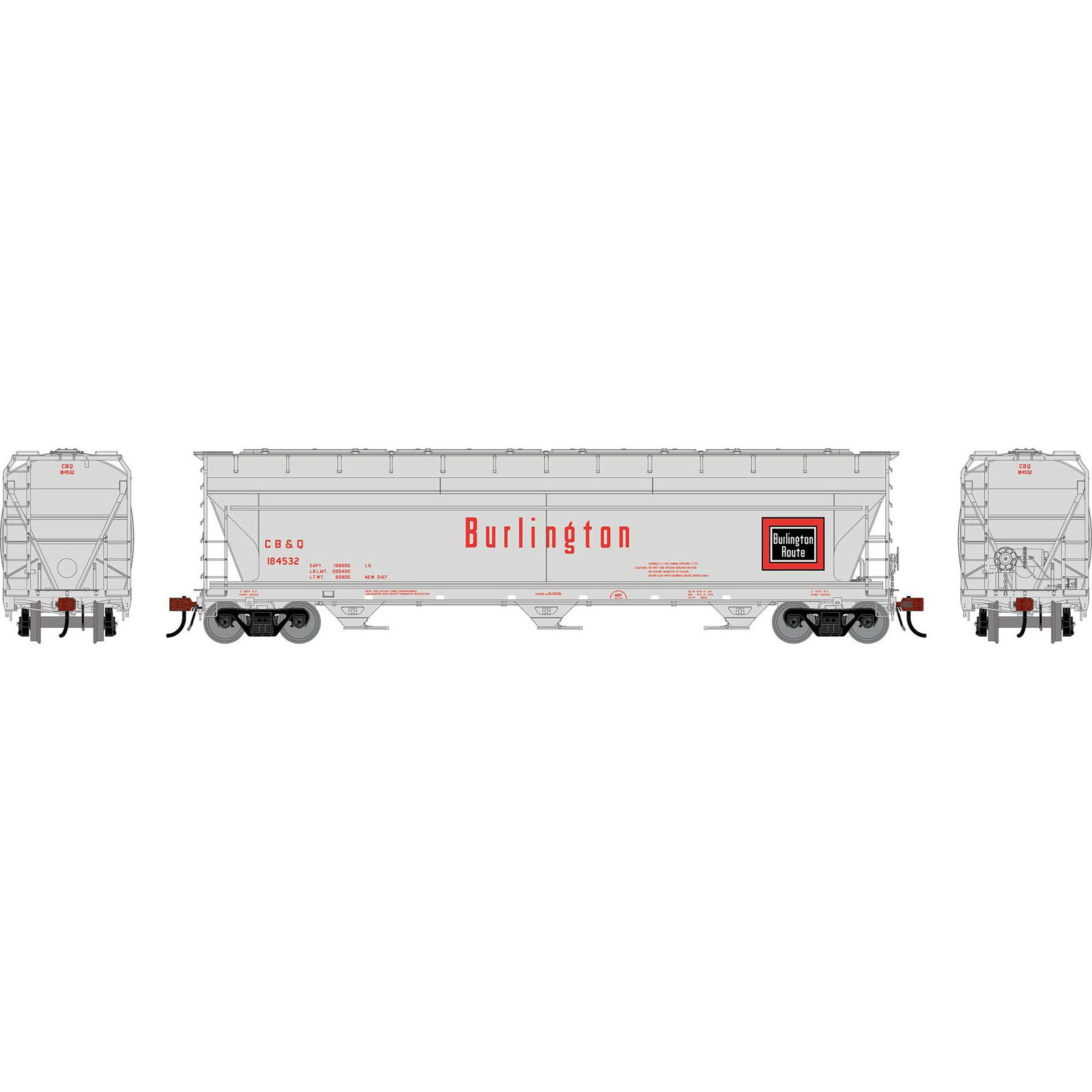 HO GEN ACF 4600 Covered Hopper, CBQ #184532