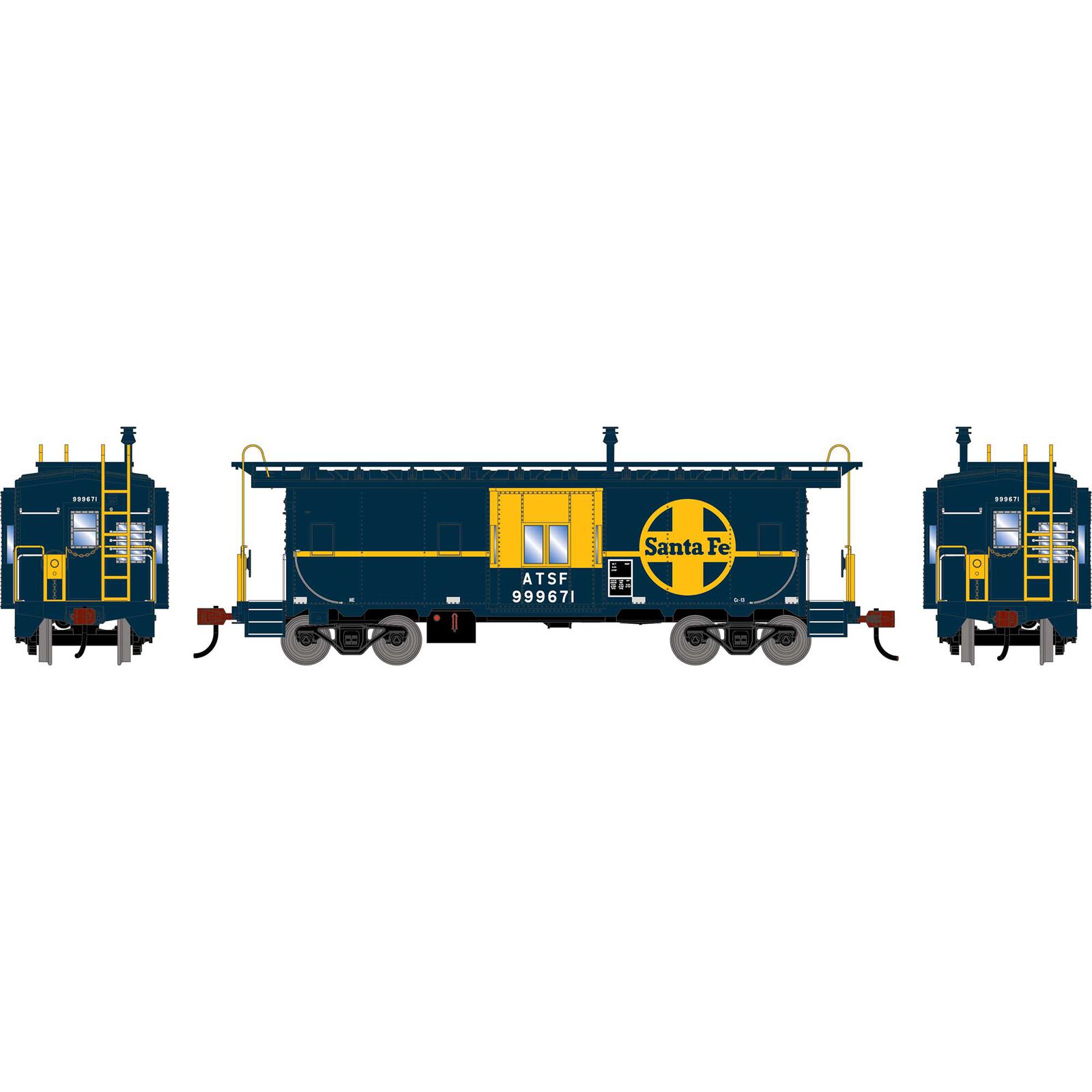 HO ATH Bay Window Caboose, Legendary Liveries ATSF #999671