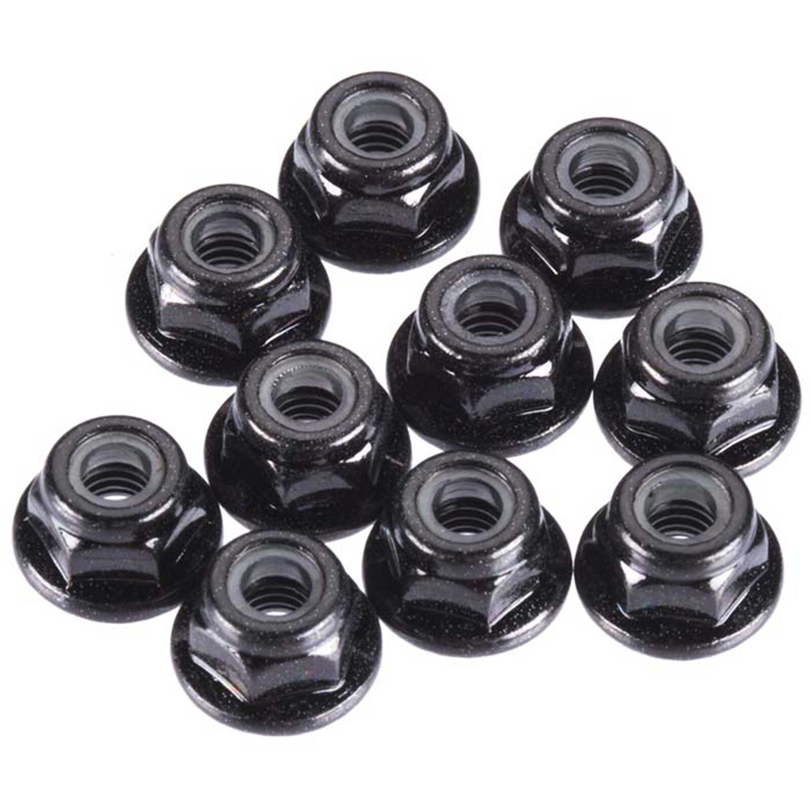 Locknut M4 Flanged Black Serrated (10)