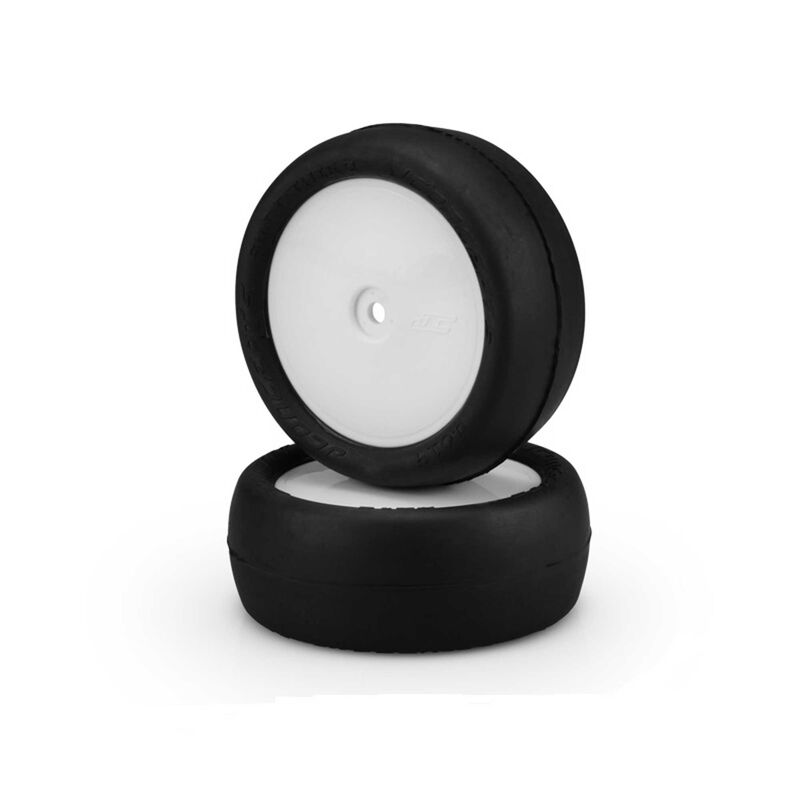 1/10 Smoothie 2 2.2” Pre-Mounted Front 4x4 Buggy Tires, White Wheels, Silver Compound (2)