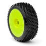 1/8 Crossbrace Medium Long Wear Pre-Mounted Tires, Yellow EVO Wheels (2): Buggy
