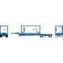 HO Drop-Frame Spread-Axle Chassis with Container, Chassis- Blue #122592; Container- TCLU #258570 1