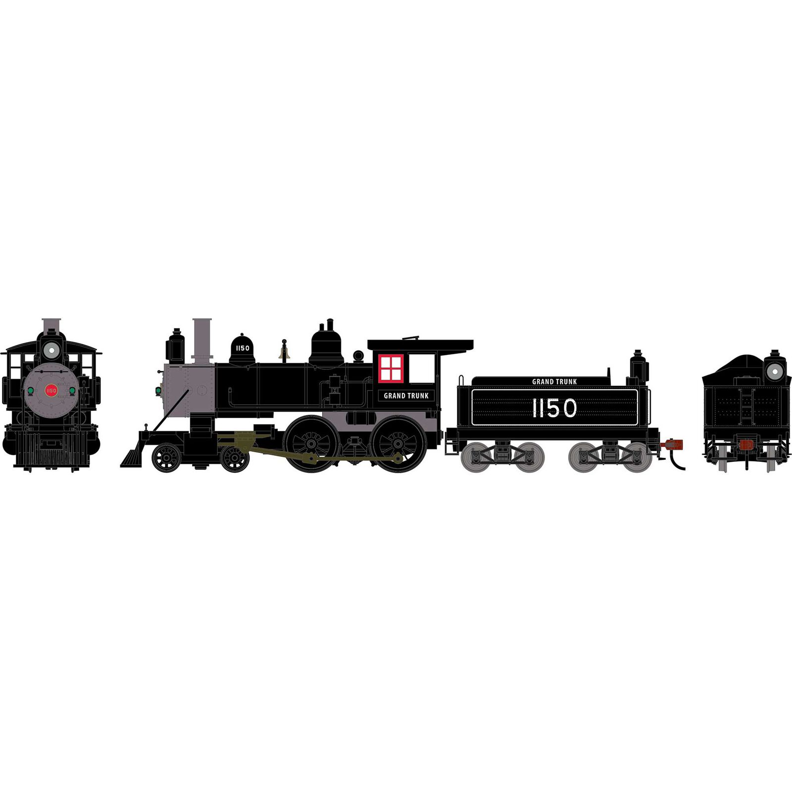 HO ATH 4-4-0 Steam Locomotive w/DCC & Sound, GTR #1150