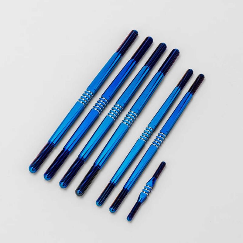 Tekno NT48 2.0 Fin Titanium turnbuckle set, burnt blue - 7pc