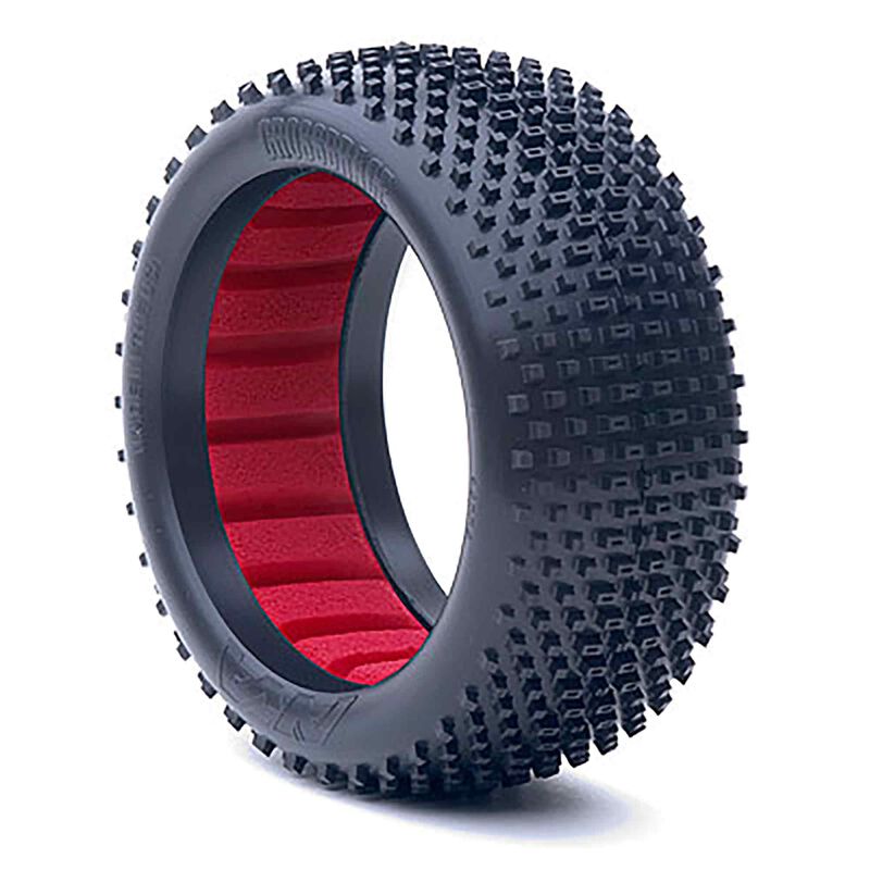 1/8 Crossbrace Super Soft Long Wear Buggy Tires, Red Inserts (2)