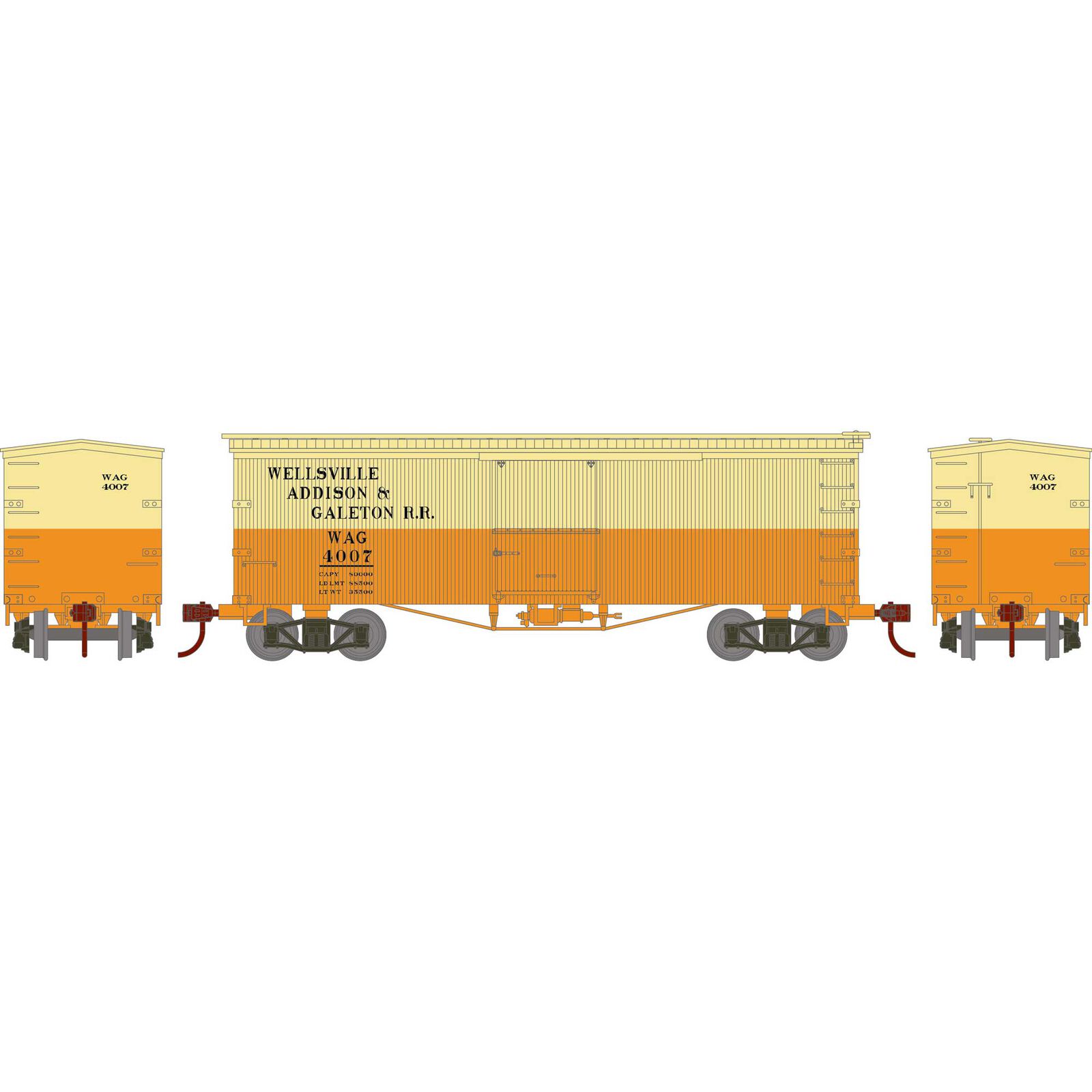 HO RND 36' Old Time Box Car, WAG #4007