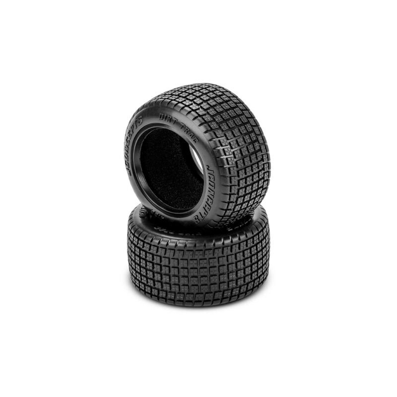 1/16 Dirt Trac Mini Rear 2WD Buggy Tires & Inserts, Green Compound (2)