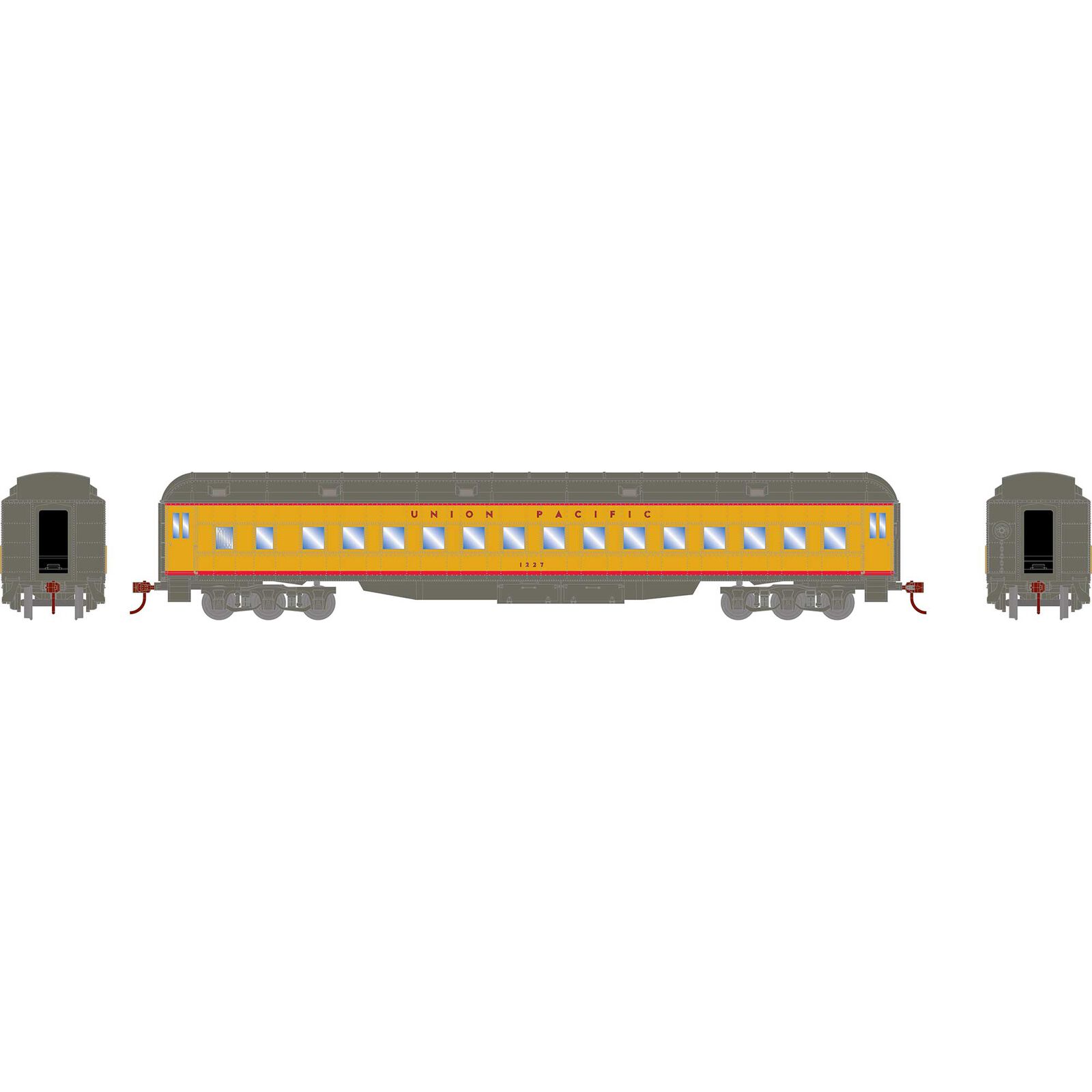 HO Heavyweight Clerestory Coach, UP #1227