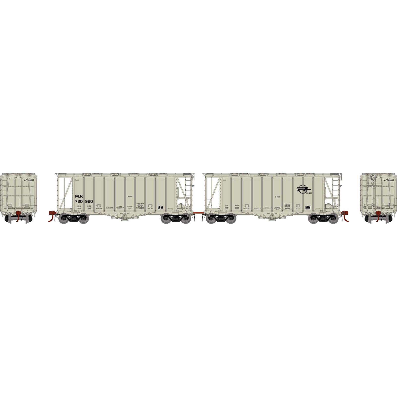 HO GATC 2600 Airslide Hopper, MP / Drawbar#720990(2)
