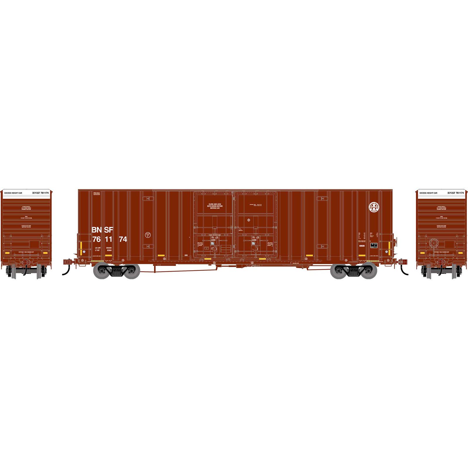 HO ATH 60' Gunderson High-Cube Double Door Box Car, BNSF #761174