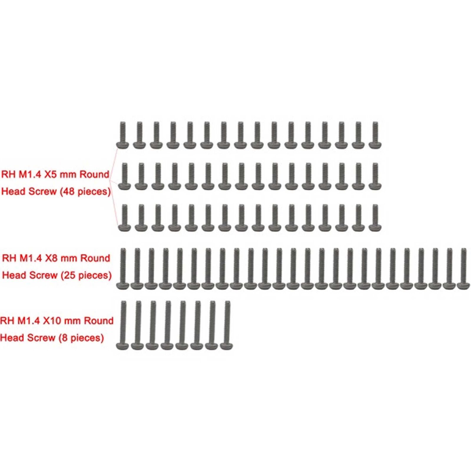 M1.4 Stainless Steel Full Screw Set (81): SCX24