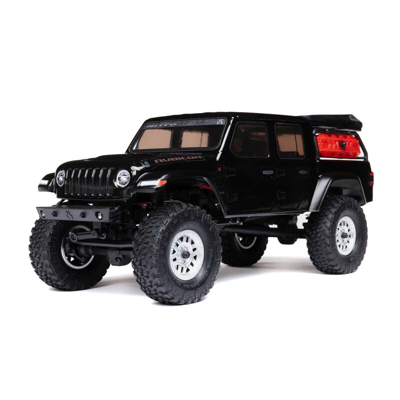 1/24 SCX24 Jeep JT Gladiator 4X4 RTR Brushed Rock Crawler (Battery & Charger Included), Black