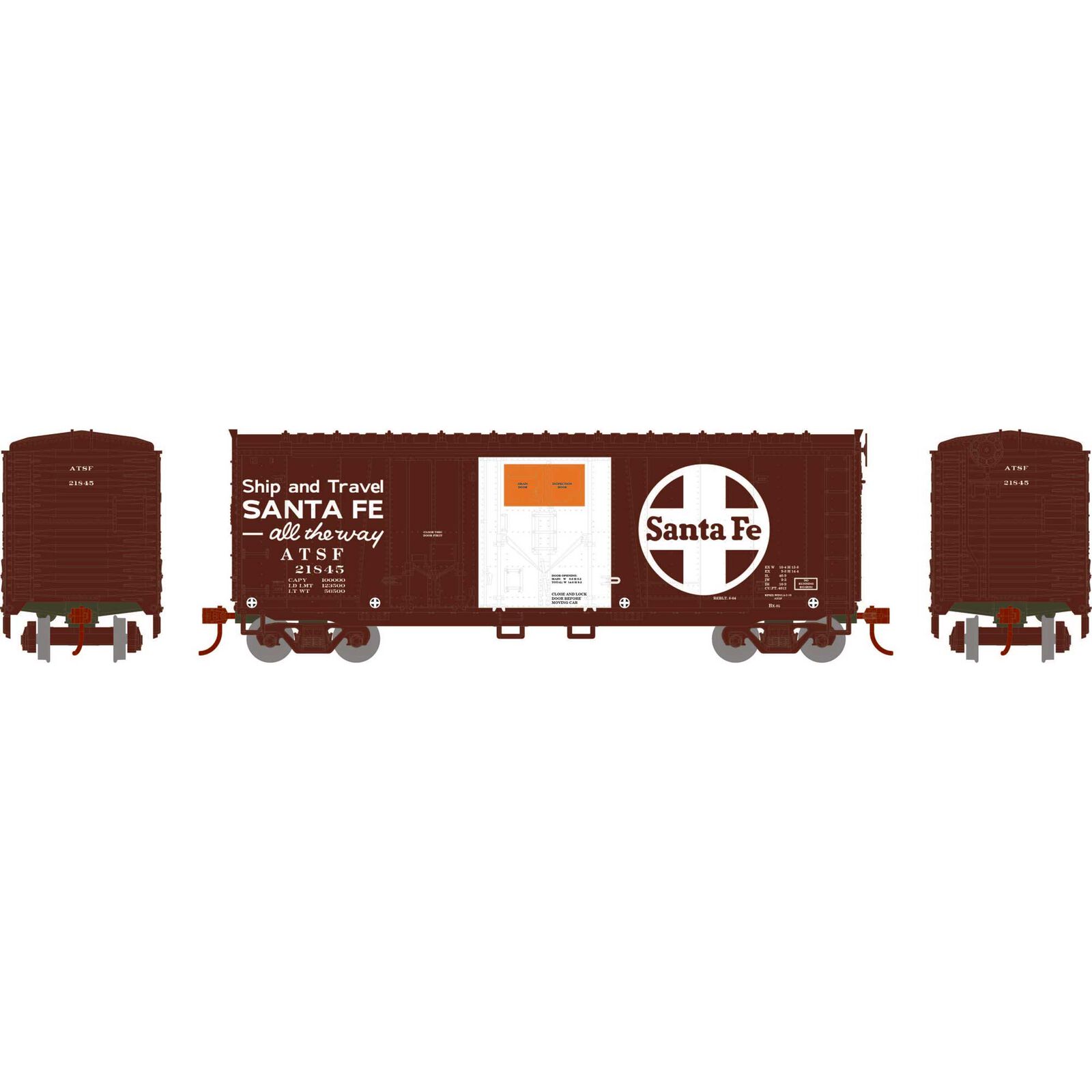 HO 40' Grain Loading Box Car, ATSF #21845