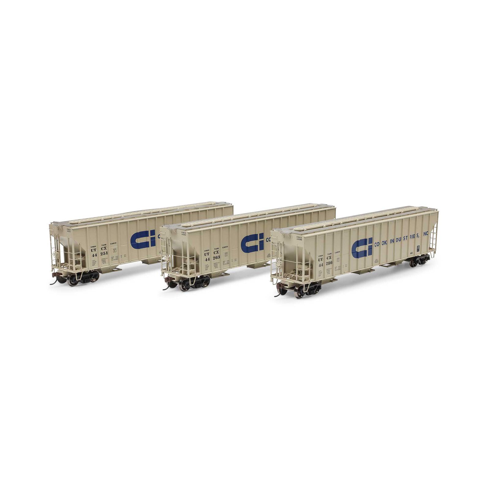 HO FMC 4700 Covered Hopper, UTCX #44251 / 44263 / 44286 (3)
