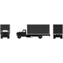 HO ATH Ford F-850 Box Van, Gloss Black Unlettered