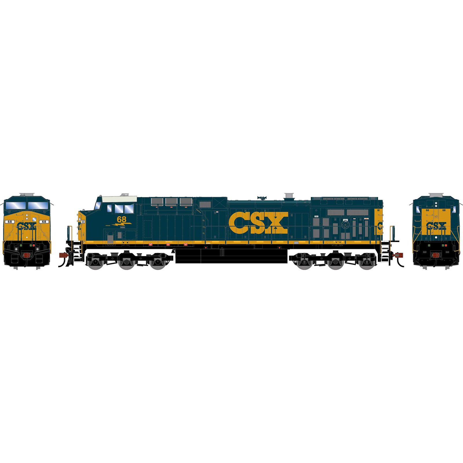 HO ATH AC4400CW Locomotive, CSXT 'Dark Future' #68