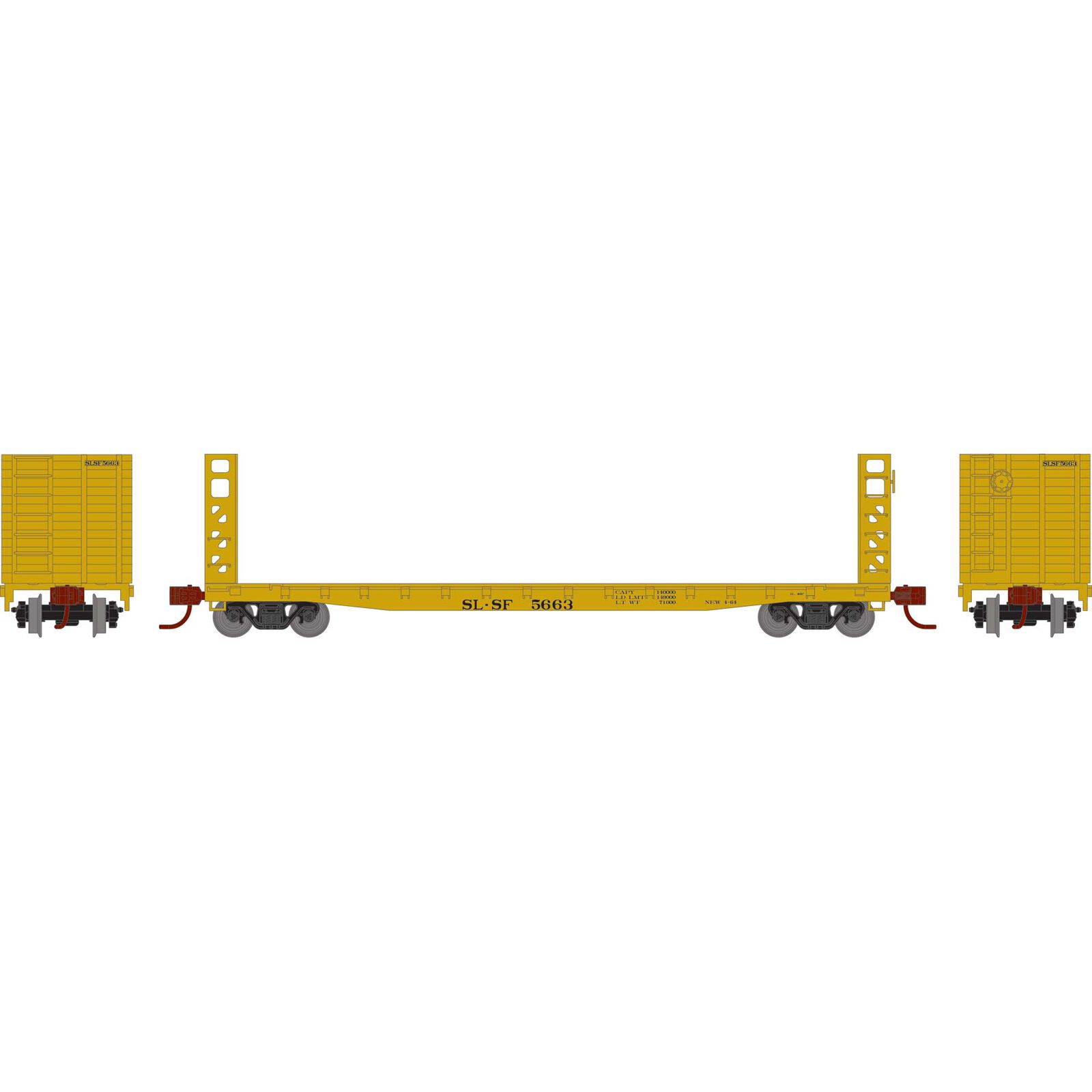N ATH 53' GSC Bulkhead Flat Car, SLSF #5663