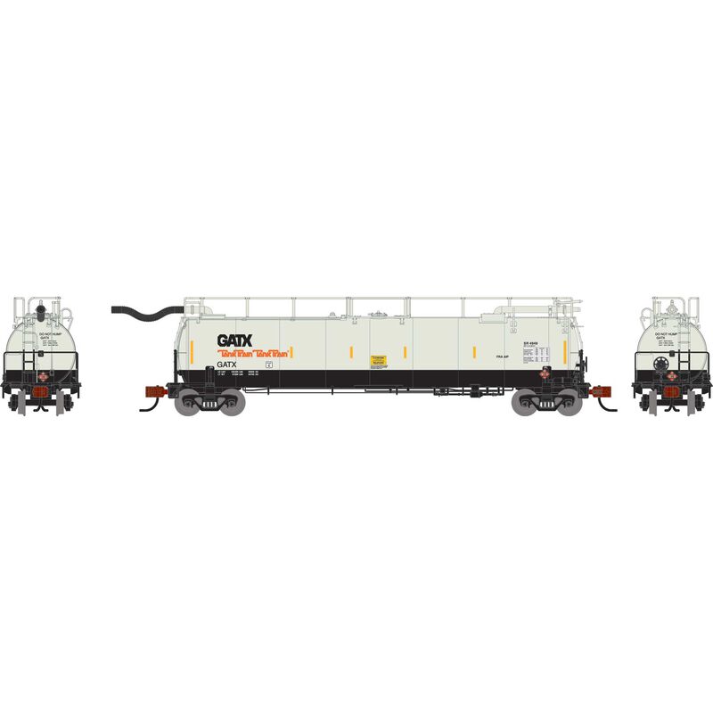 N TankTrain Intermediate, GATX White/Black Unnumbered