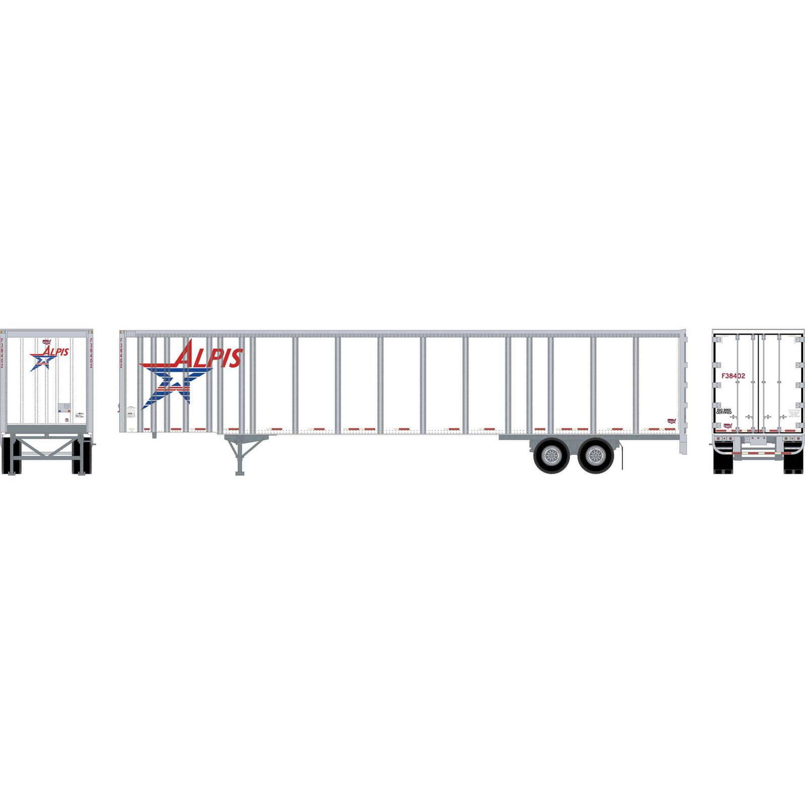 HO 53' Wabash Plate Trailer, Alpis #F38402