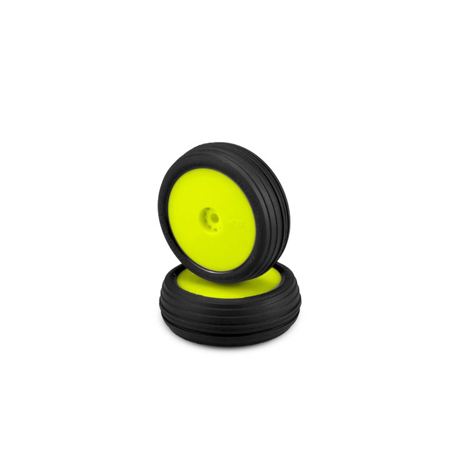 1/16 Hawk Pre-Mounted Front Mini-B Tires, Yellow Wheels, Green Compound (2)