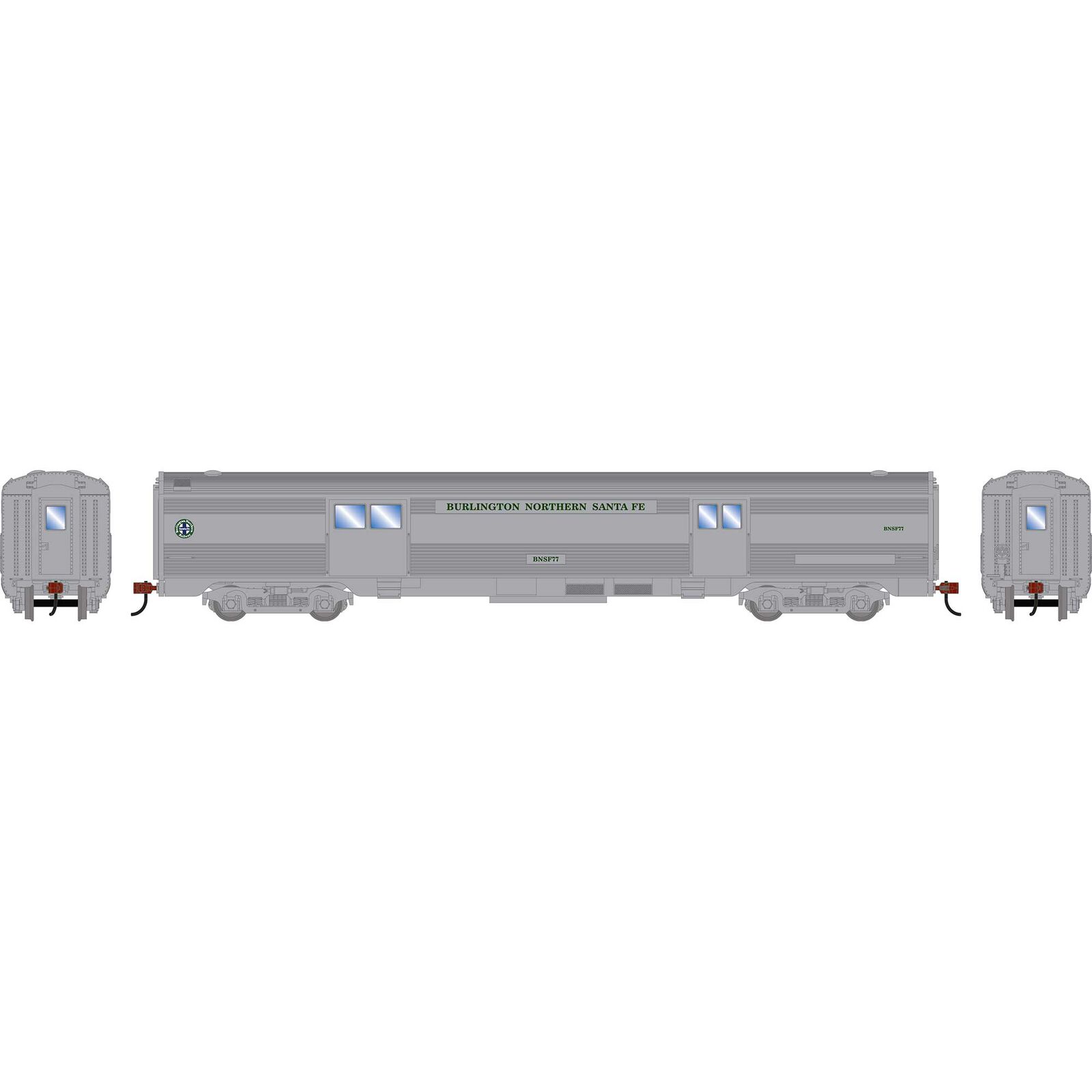 HO RND Streamline Baggage Car, BNSF #77