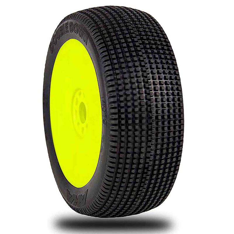 1/8 Super Soft Double Down EVO Pre Mounted Wheels Yellow (2): BX
