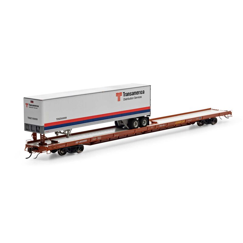 HO F89-F 89'8"  Flat with Trailer, SP #900999