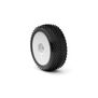 1/8 Crossbrace Soft Long Wear Pre-Mounted Tires, White EVO Wheels (2): Buggy
