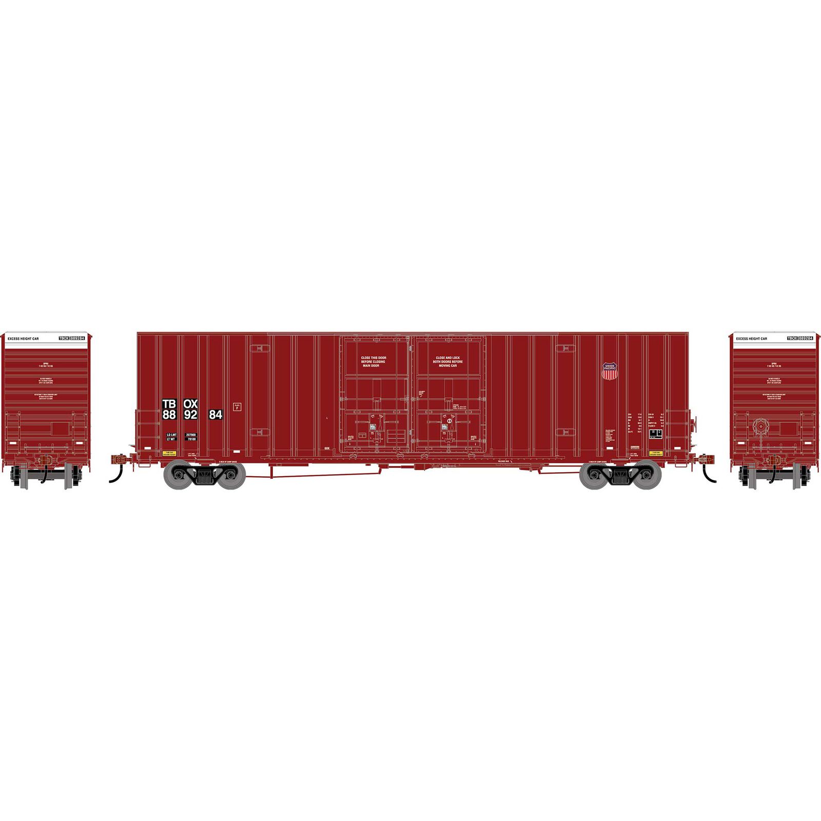 HO ATH 60' Gunderson High-Cube Double Door Box Car, TBOX #889284