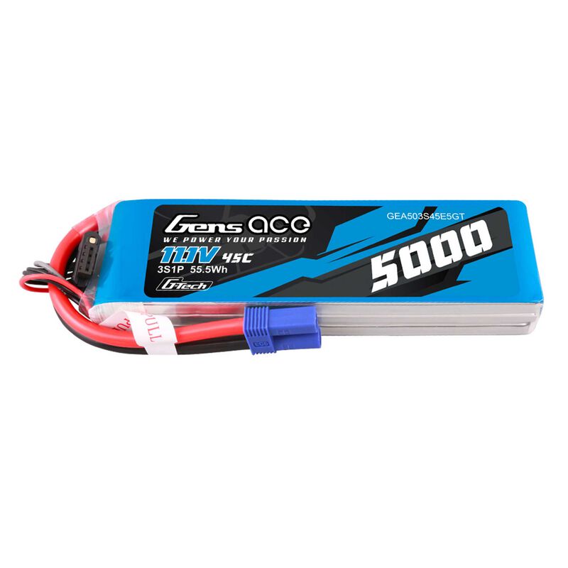 11.1V 5000mAh 3S 45C G-Tech Smart LiPo Battery: EC5