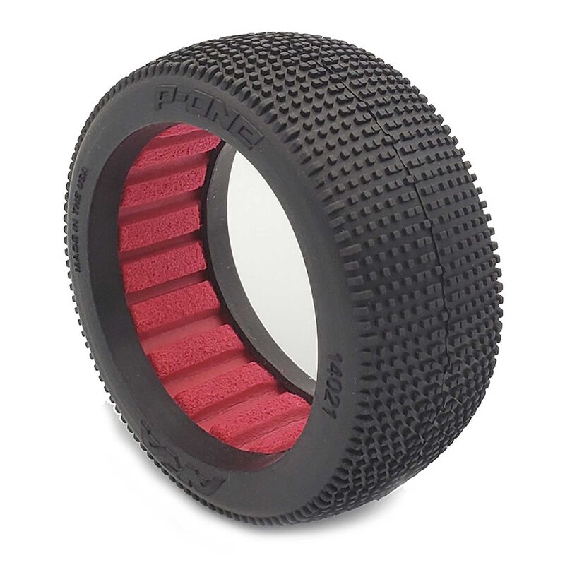 1/8 P1 Super Soft Long Wear Tires, Red Inserts (2): Buggy