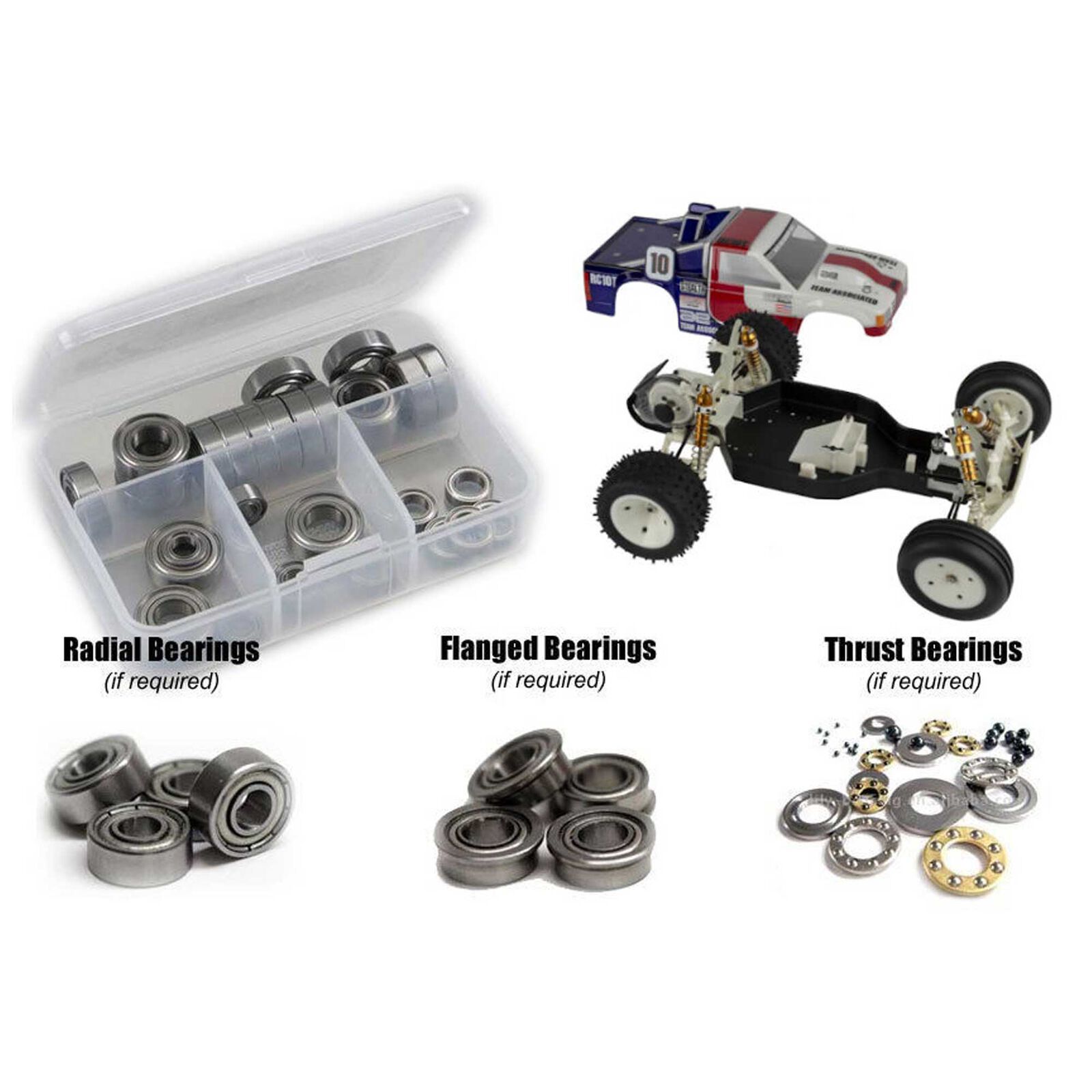 Metal Shielded Bearing Kit: 1/10 Team Associated RC10T Classic