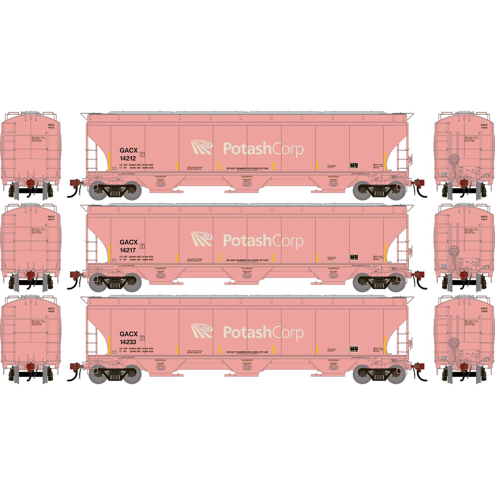 HO GEN Trinity 5161 Covered Hopper, Primed For Grime GACX #14212/14217/14233 (3)