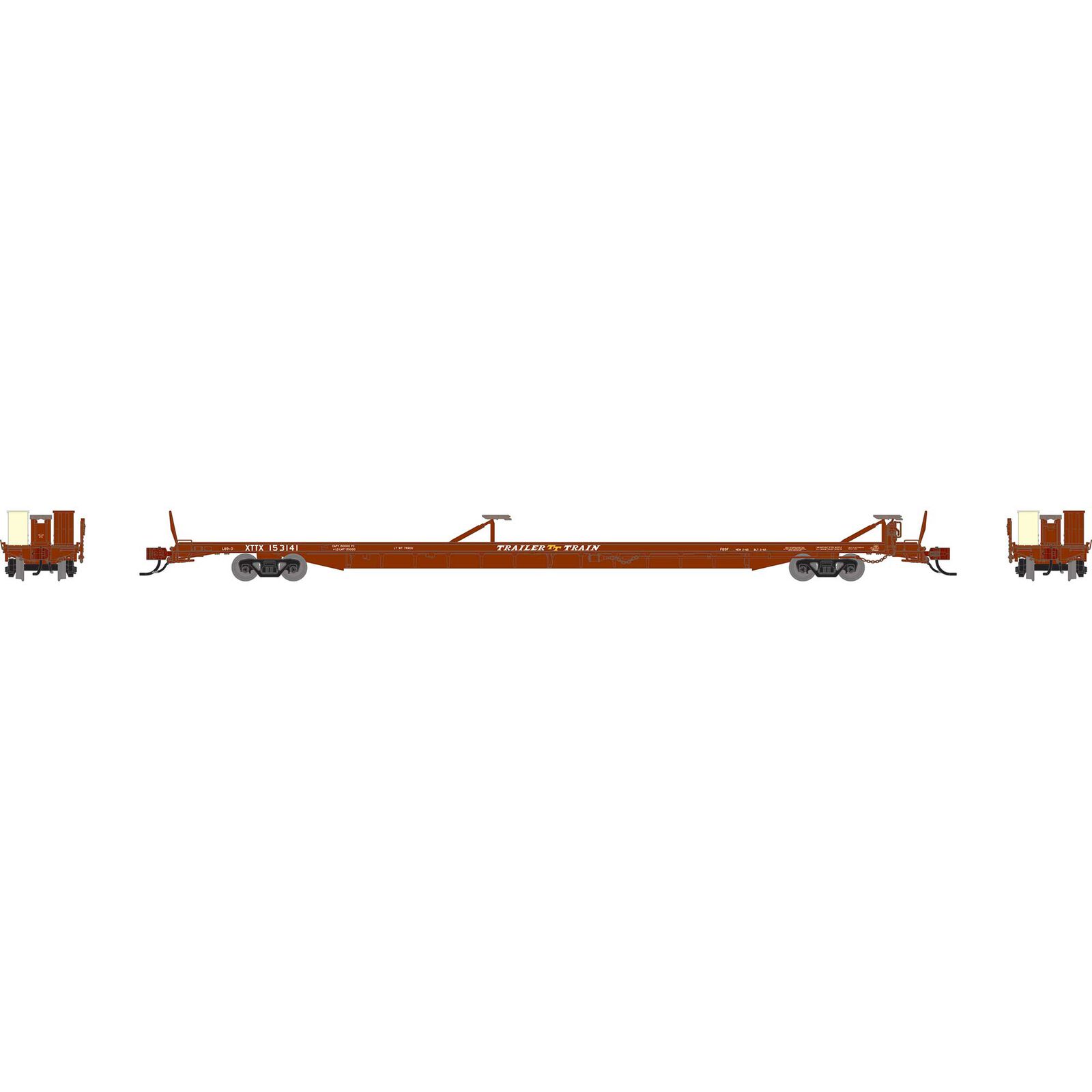 N GEN F89-F Flat Car, XTTX 'Brown' #153141