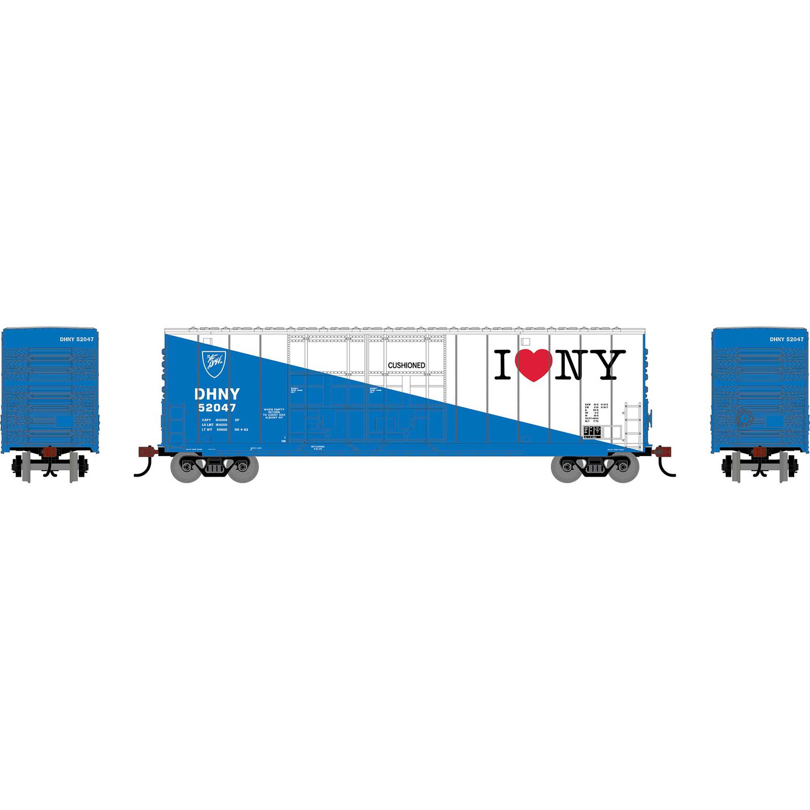 HO RND 50' High-Cube Smooth Side Box Car, DHNY #52047