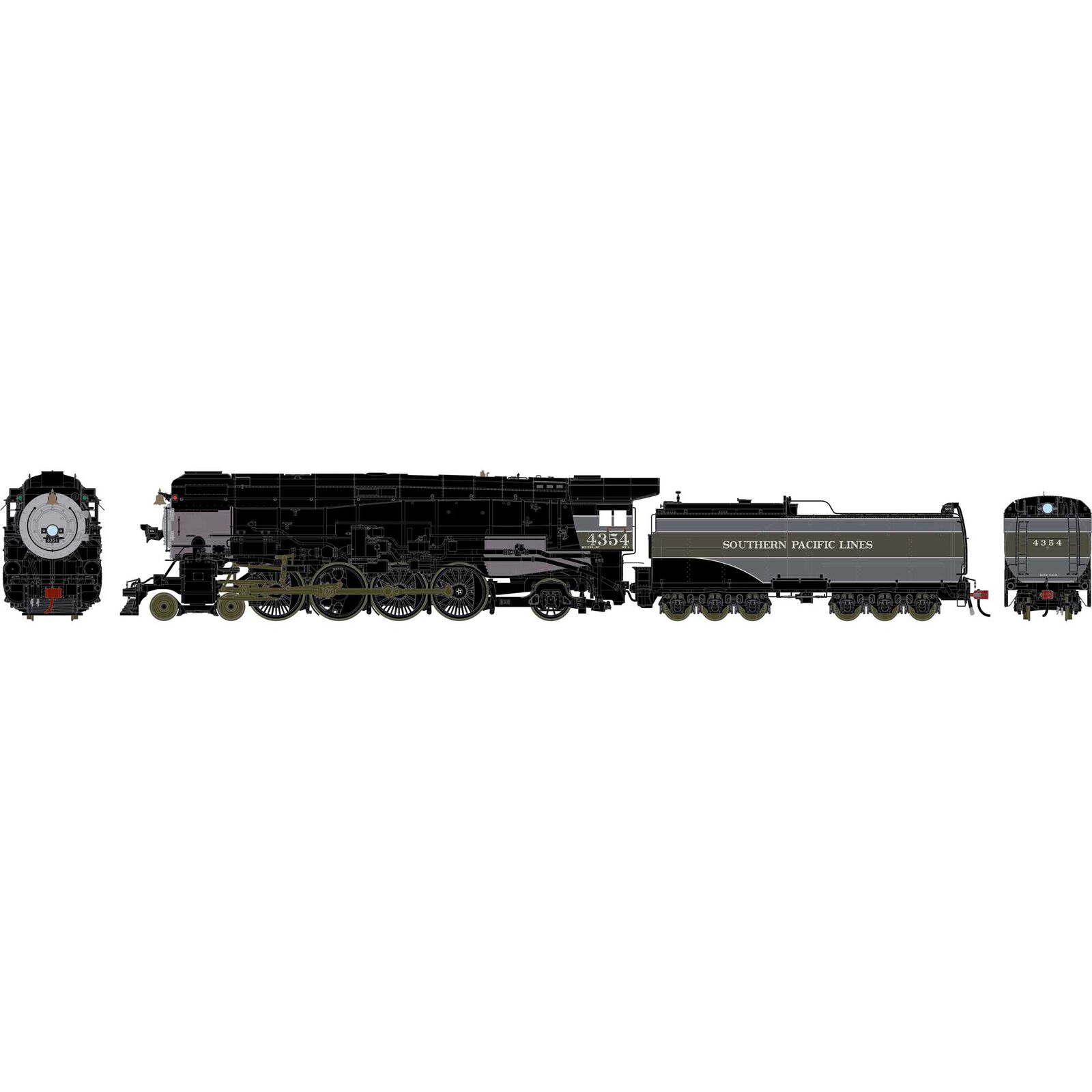 HO GEN 4-8-2 MT-4 Locomotive w/DCC & Sound, Legendary Liveries Two-Tone Grey Skyline Casing SP #4354