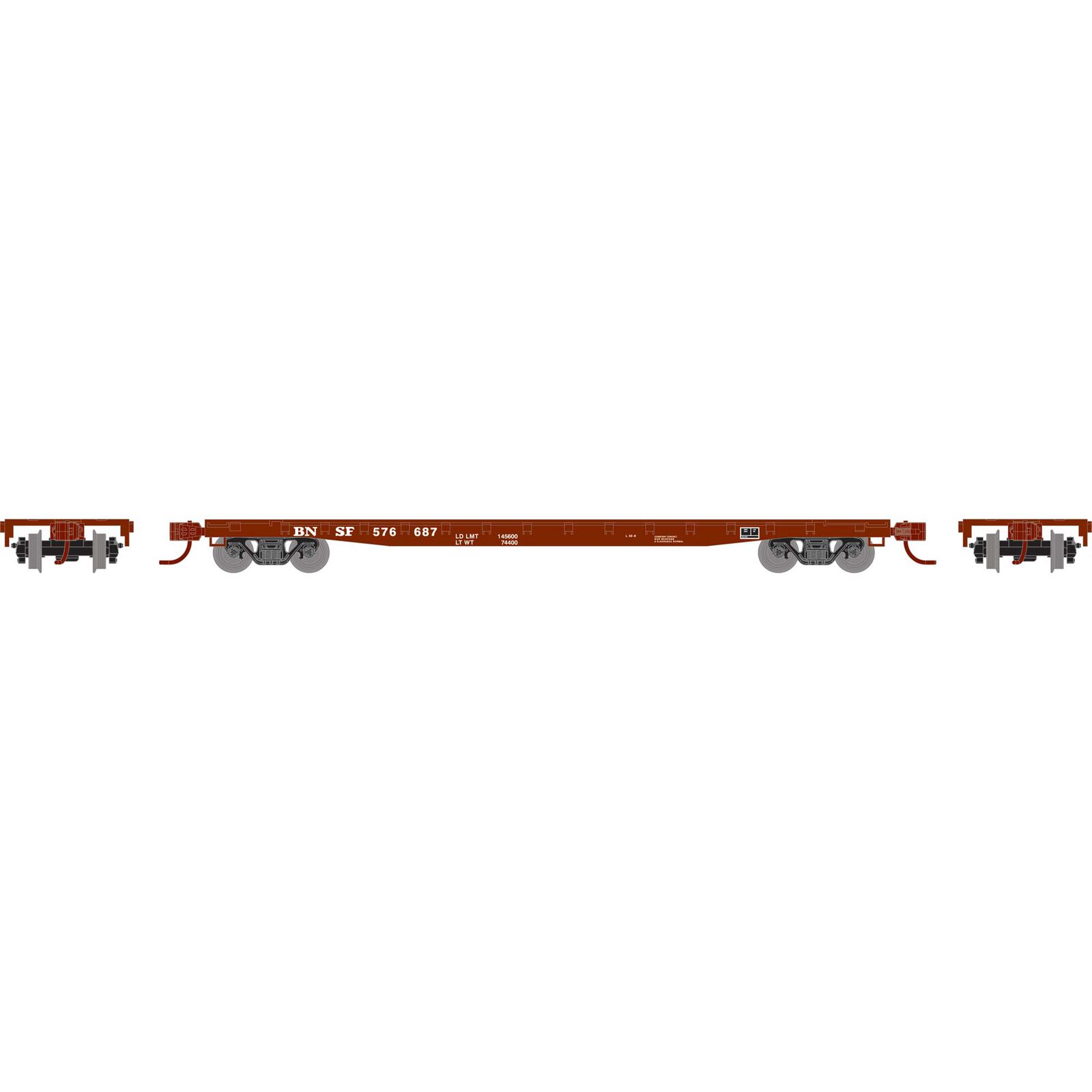 N ATH 53' GSC Flat Car - no Bulkhead, BNSF #576687