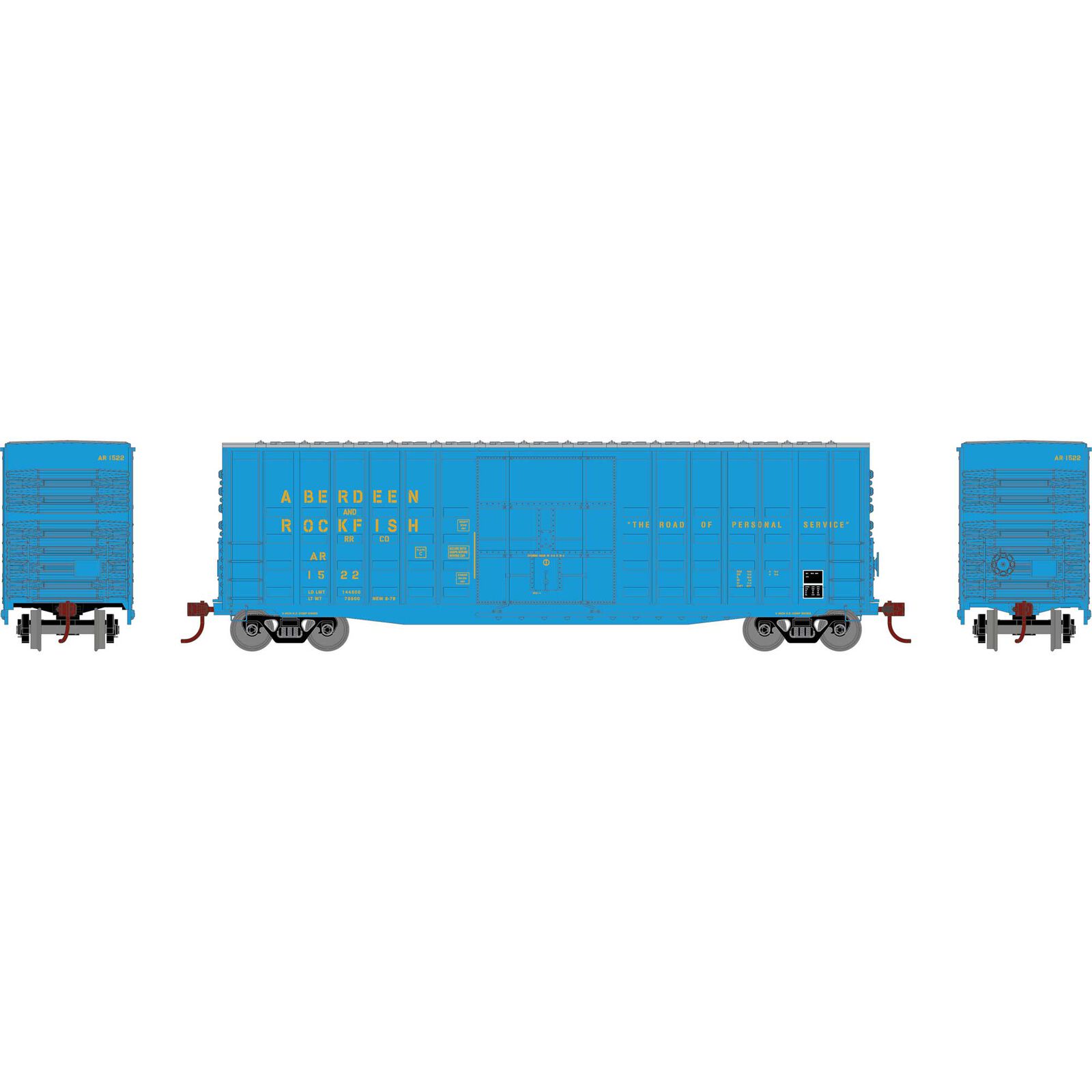 HO RND 50' Waffle High Cube Box Car, AR #1522