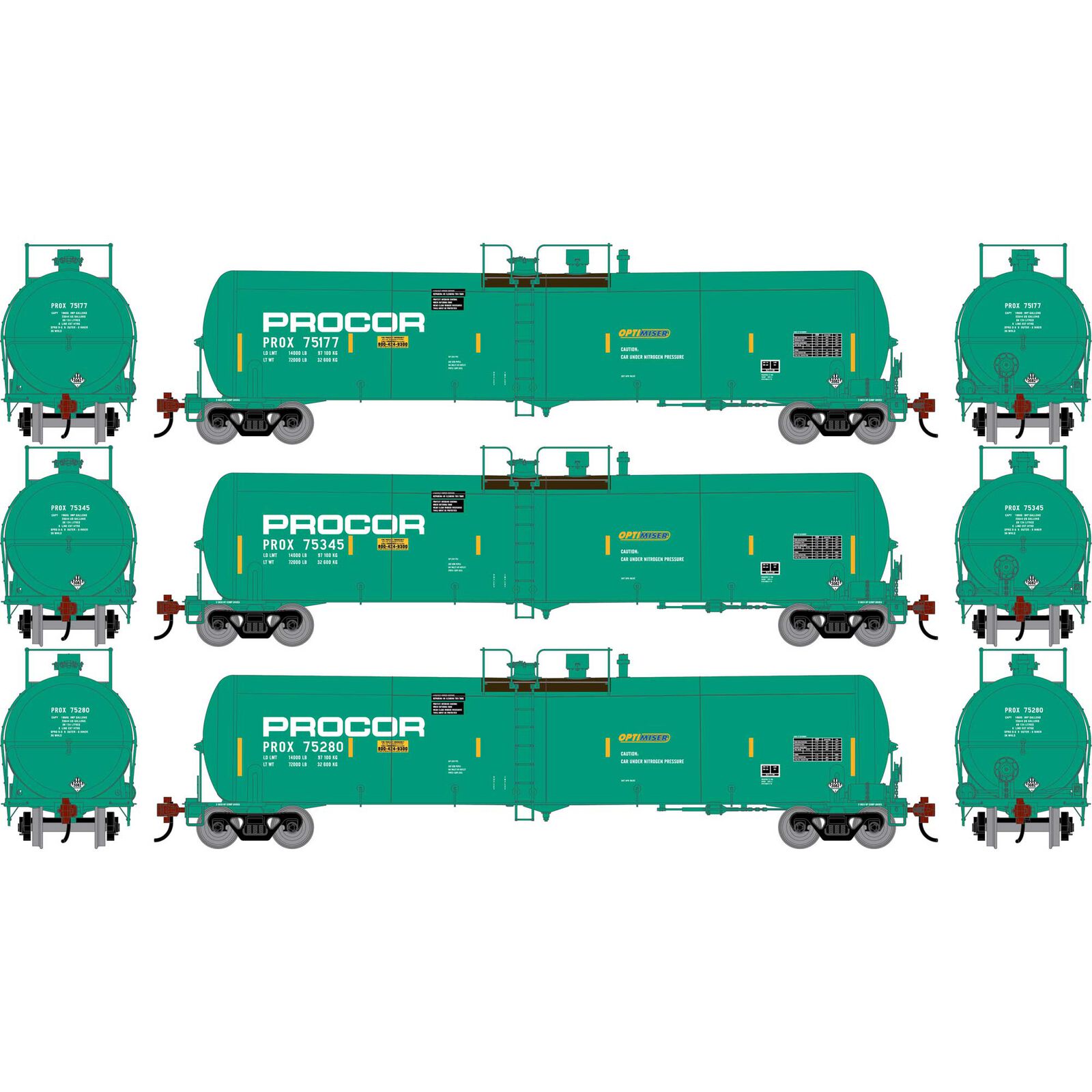 HO ATH 30K Ethanol Tank Car, PROX #75177/75280/75345 (3)