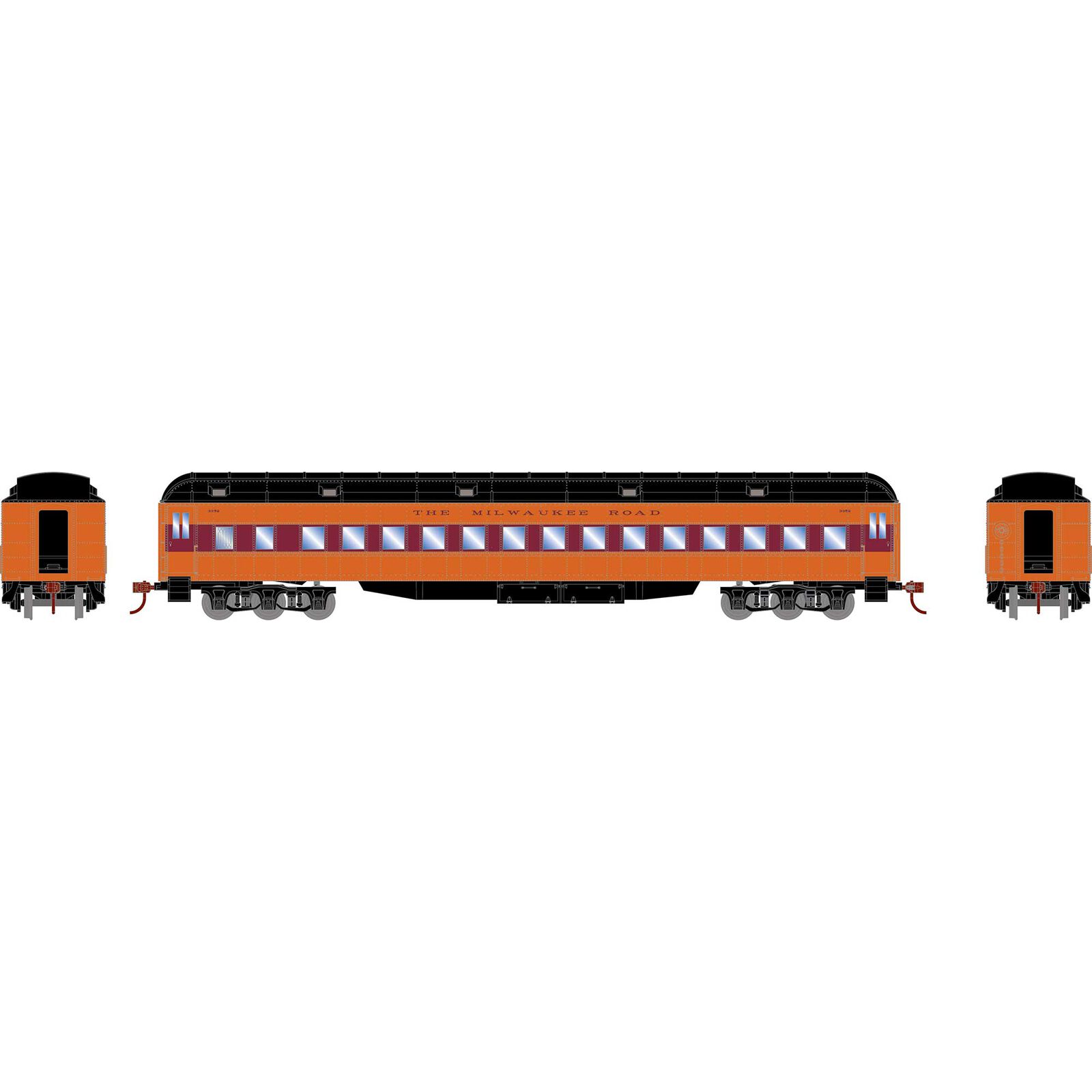 HO Heavyweight Clerestory Coach, MILW #3352