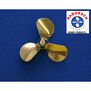 Brass 3-Blade Prop,2.0 Pitch,1-1/2"Right