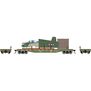 HO ATH 50' Flat Car w/T-28B Trojan Airplane, Flat Car- USAX #39505; Airplane- Camouflage N51705