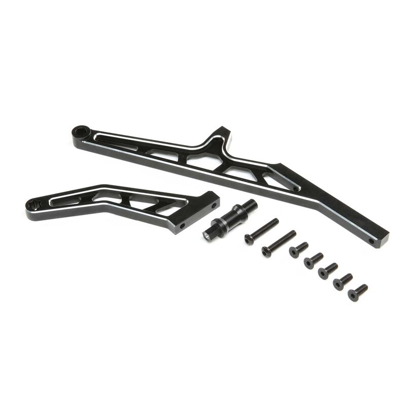 Chassis Brace Set Rear, Aluminum Black: DBXL-E 2.0 Chassis Brace Set Rear, Aluminum Black: DBXL-E 2.0