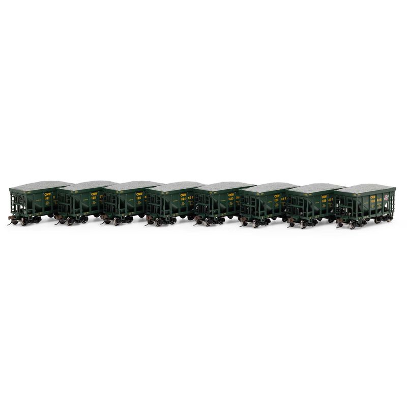 HO 24' Ore Car with Load, CNW #112063 / 112111 / 112379 / 112455 / 112642 / 121160 / 121163 / 121177 (8)