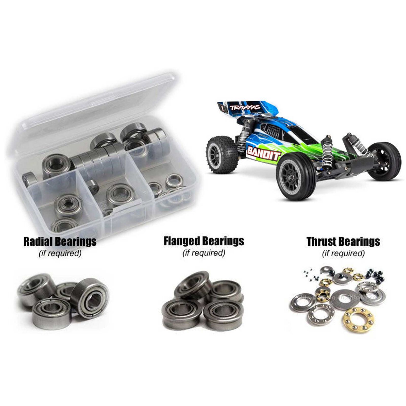 Metal Shielded Bearing Kit, 1/10 Traxxas Bandit XL