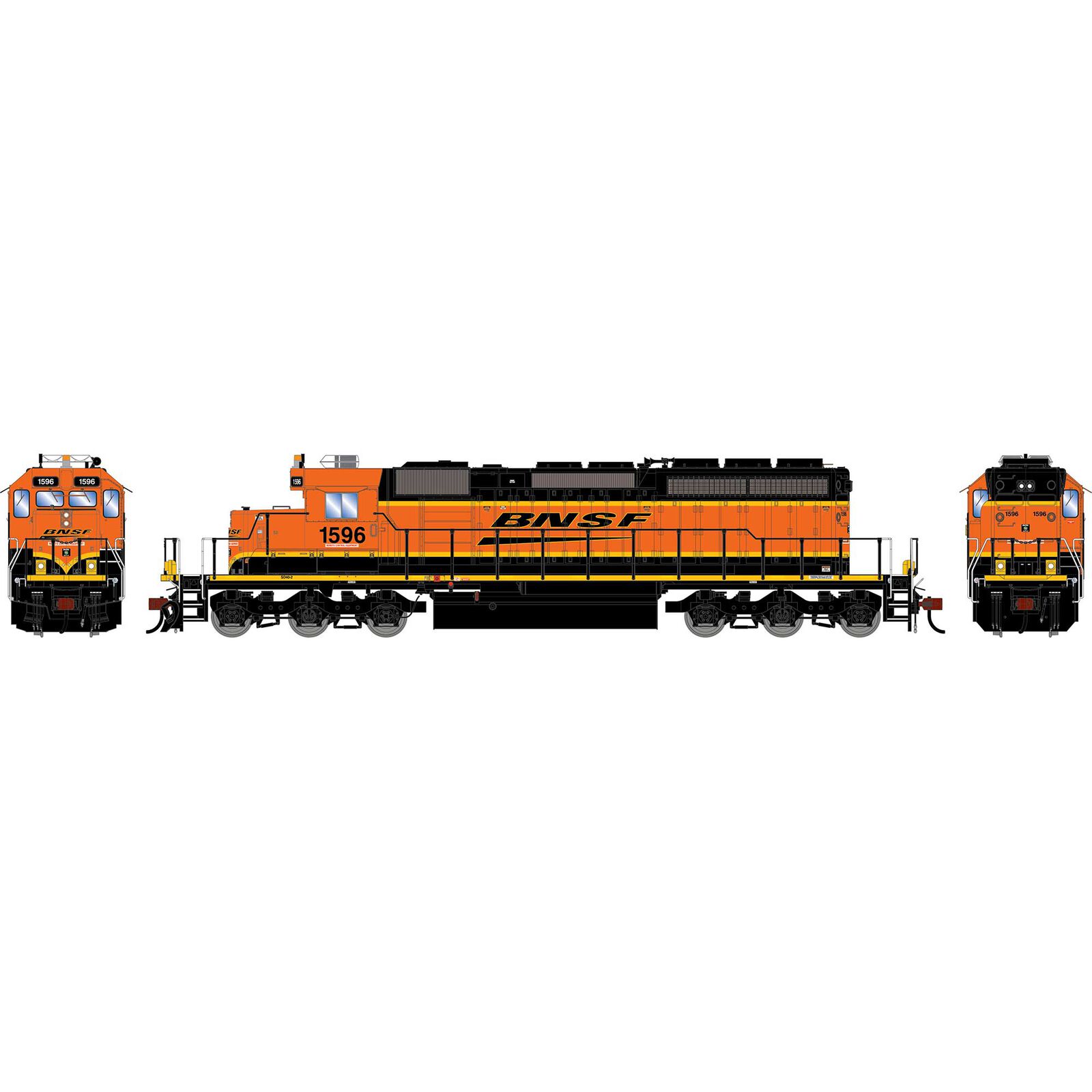 HO ATH SD40-2 Locomotive, BNSF 'H4' #1596