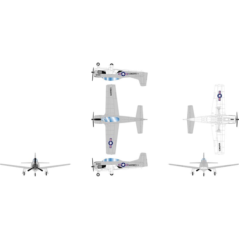 HO ATH T-28B Trojan Airplane, Marines NH300JH