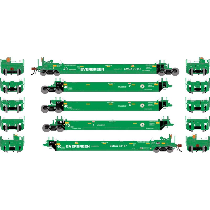 HO ATH Gunderson Maxi-I Well Cars (5), EMCX #73147