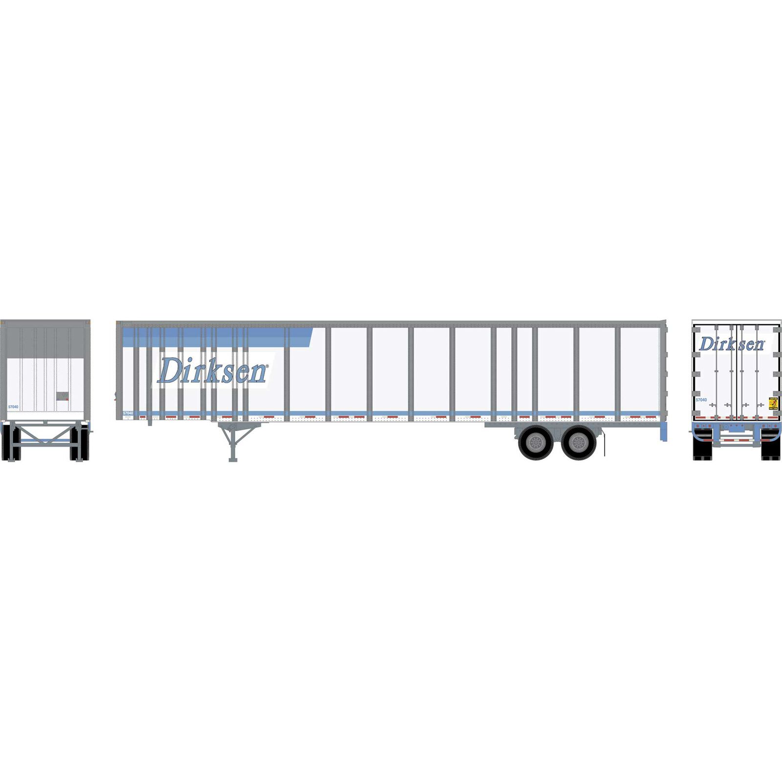 HO 53' Wabash Plate Trailer, Dirksen #57040