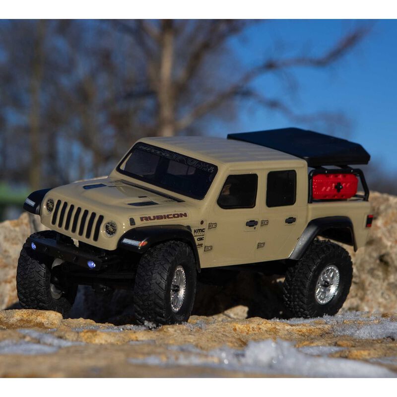 1/24 SCX24 Jeep JT Gladiator 4X4 RTR Brushed Rock Crawler (Battery & Charger Included), Beige